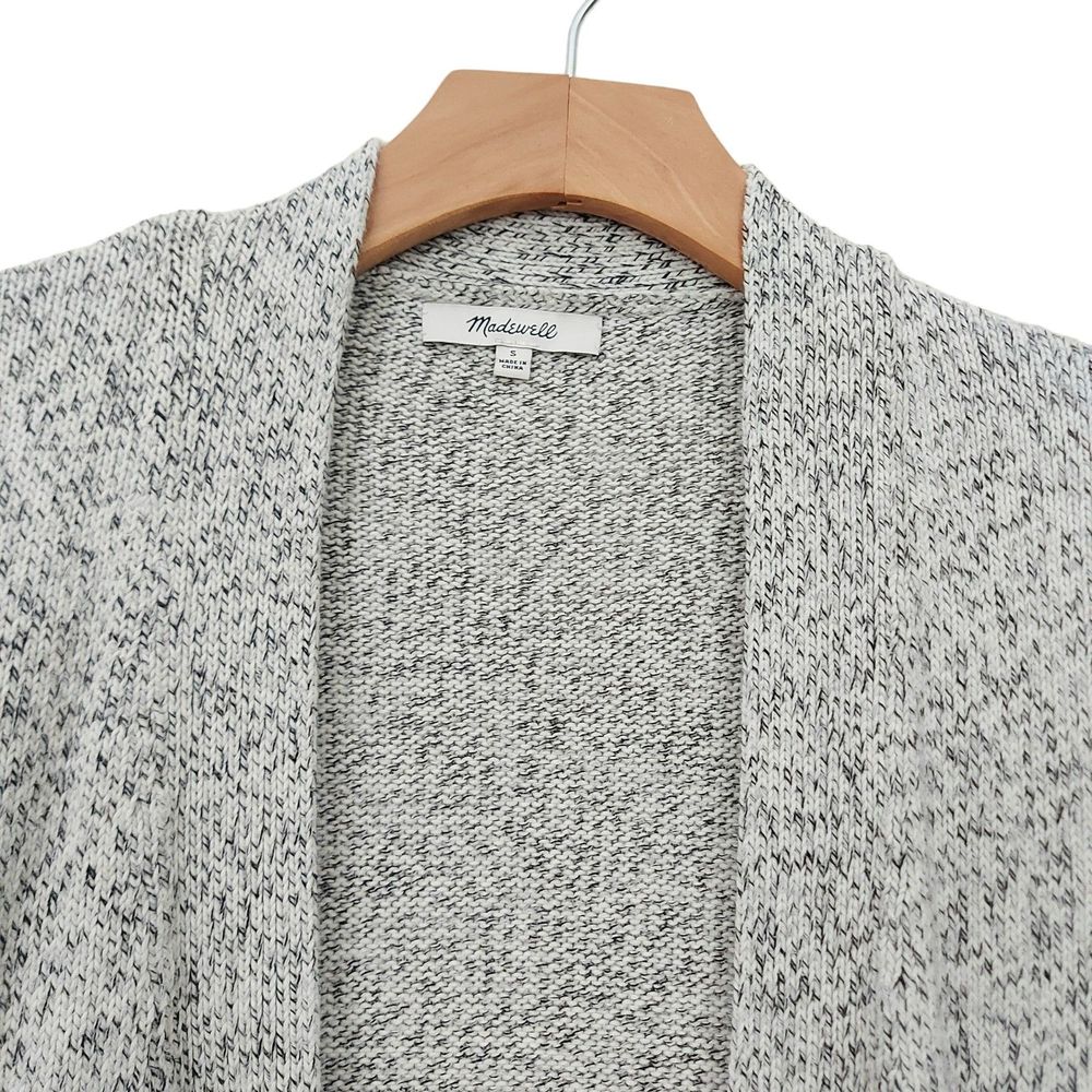 Madewell Womens Midlan Cardigan Sweater Small Gray Marled Long Sleeve Cotton - Picture 2 of 13